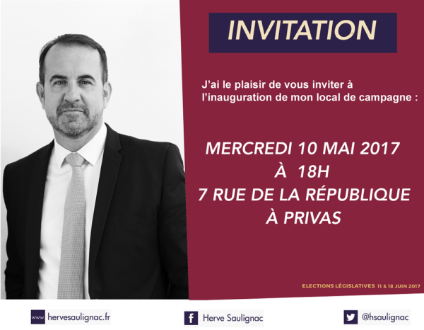 Invitation à l’inauguration de mon local de campagne