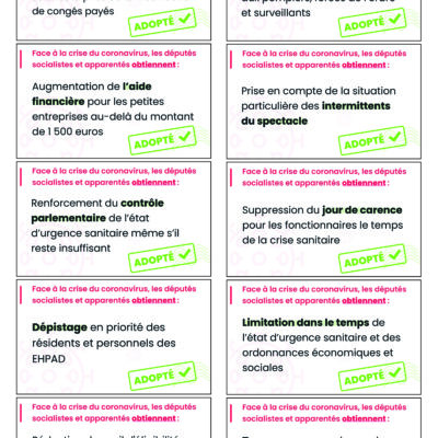 10 propositions adoptées pour faire face à la crise sanitaire