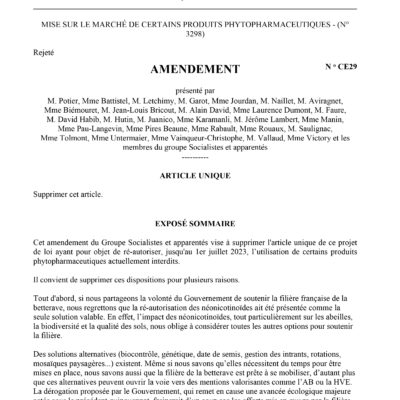Amendement CE29 p1
