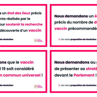 Proposition de résolution pour une stratégie de vaccination anticipée et organisée