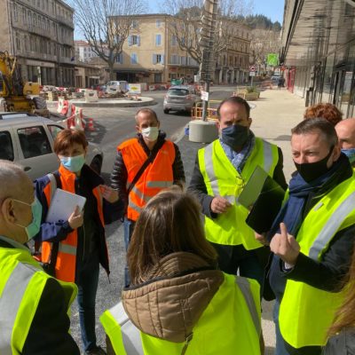 26-02-21 visite chantier du giratoire Charles de Gaulle à Privas